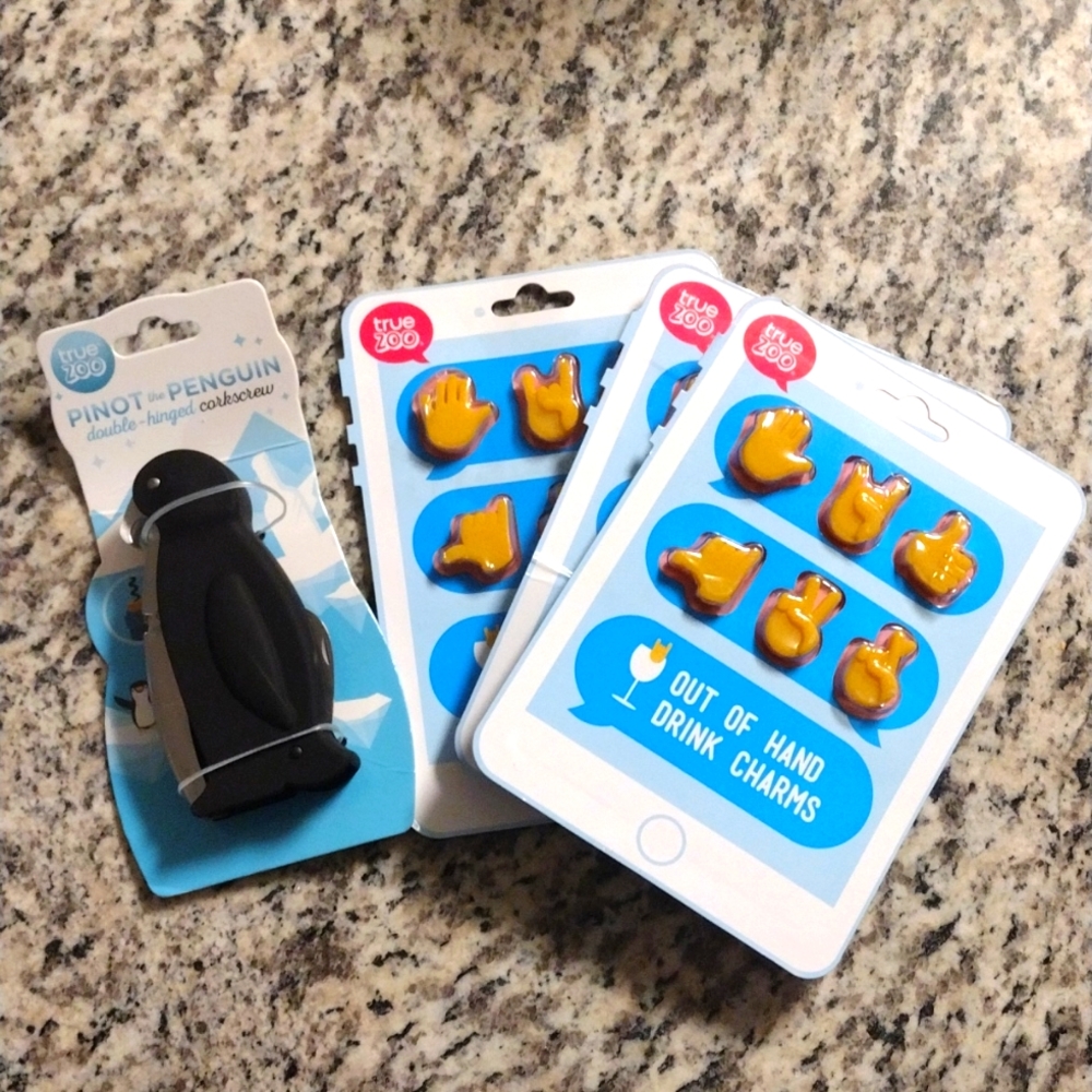 True Zoo Penguin Corkscrew & Out of Hands Drink Charms